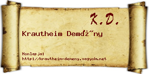 Krautheim Demény névjegykártya